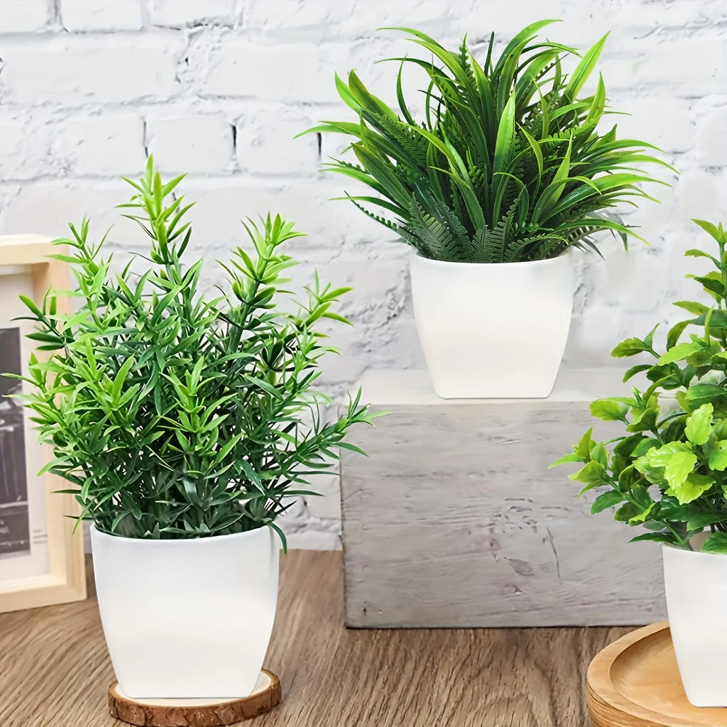 1PCS Artificial Potted Plant Scene Desktop Home Office Shelf Decor
