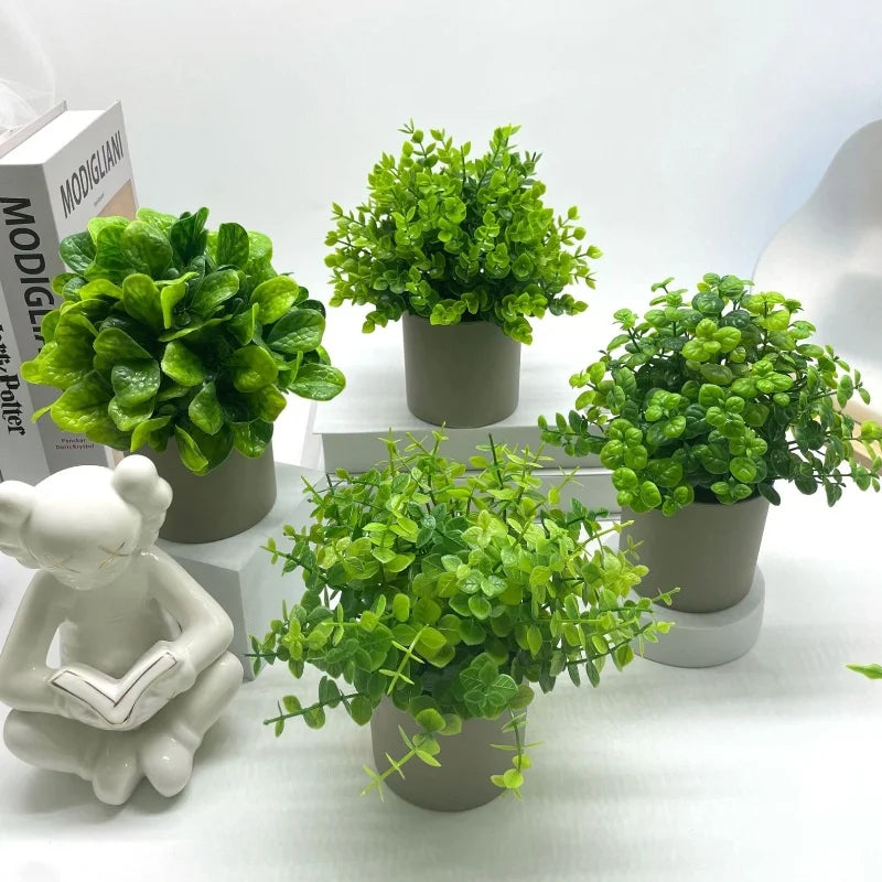 Green Artificial Plants Bonsai Small Simulated Plants Fake Flowers