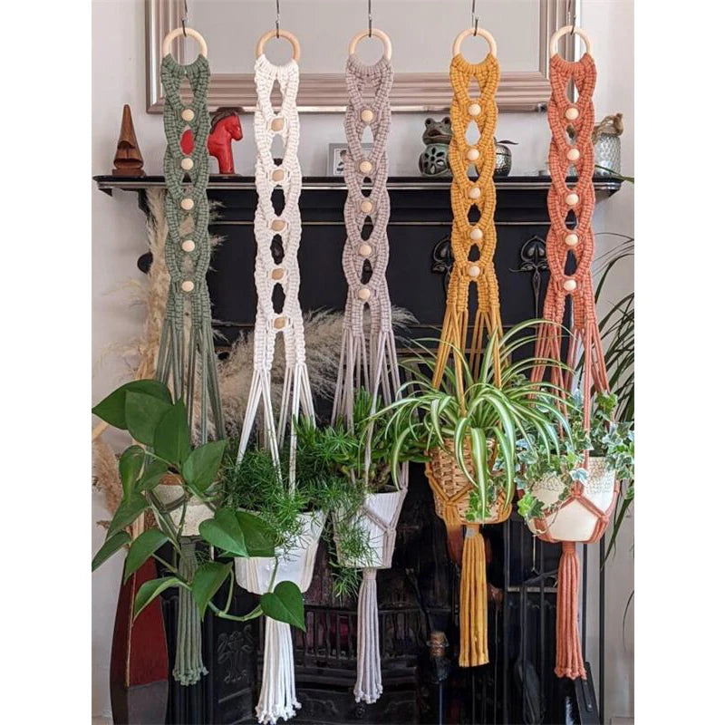 Macrame Wall Hanging Plant Holder Bohemian Style Planter Cotton Hand Weaving Flowerpot