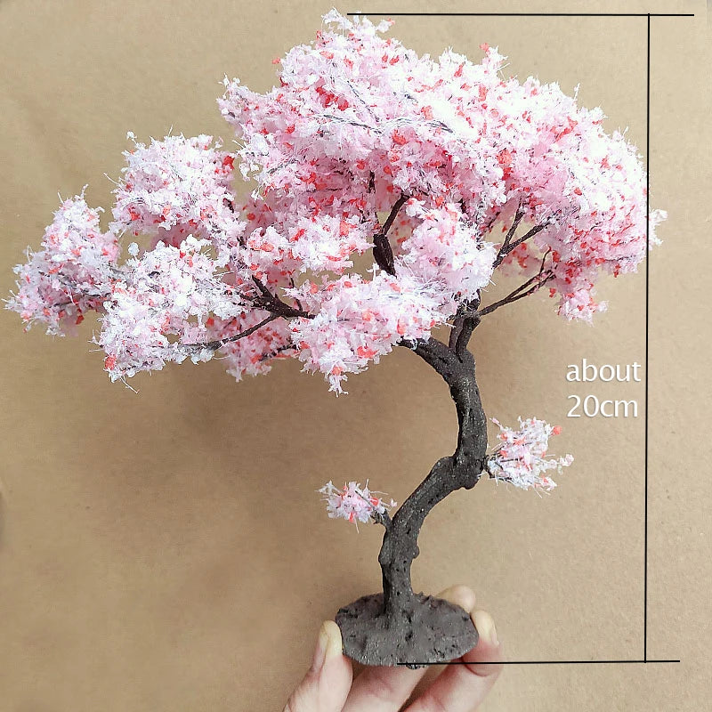 10-28cm boutique miniature wire tree model green tree for platform decor plant