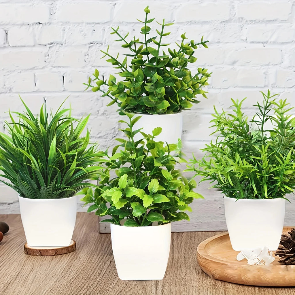 1PCS Artificial Potted Plant Scene Desktop Home Office Shelf Decor