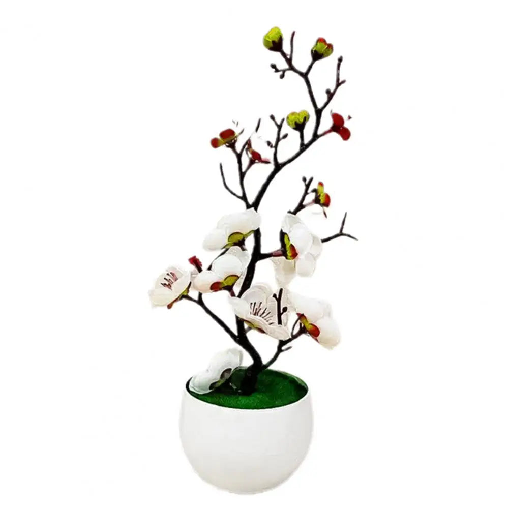 Bonsai Silk Flowers Plum Blossoms Artificial Plant Fake Flowers