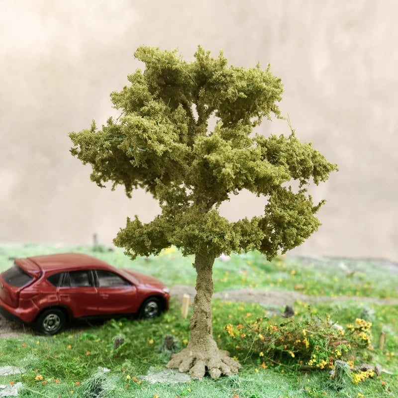 10-28cm boutique miniature wire tree model green tree for platform decor plant
