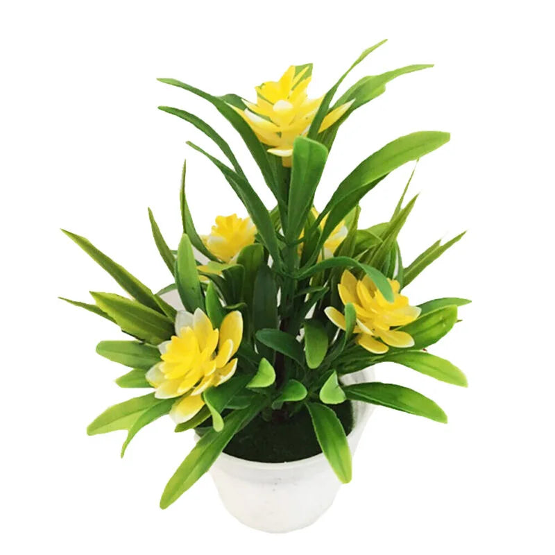 Bonsai Desktop Plant Fake Flower With VaseLotus Flower Potted Plant
