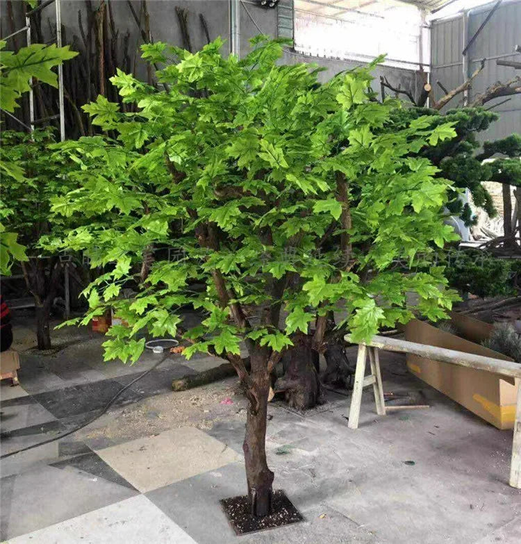 Cy Y Simulation Red Maple Plant Indoor Tree Living Room Hotel Square Store