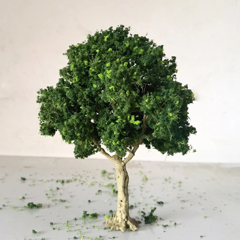 10-28cm boutique miniature wire tree model green tree for platform decor plant
