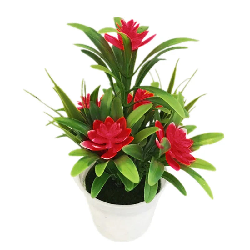 Bonsai Desktop Plant Fake Flower With VaseLotus Flower Potted Plant