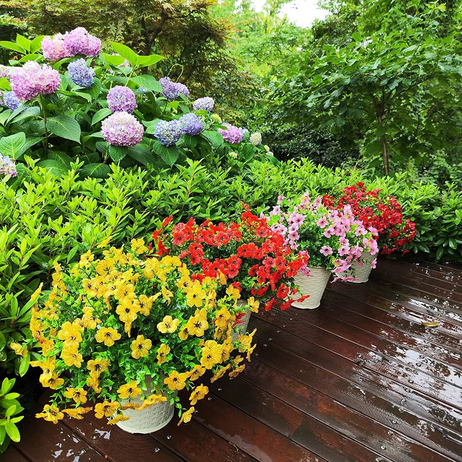 Fake Flowers Outdoor UV Resistant Faux Plants For Outside