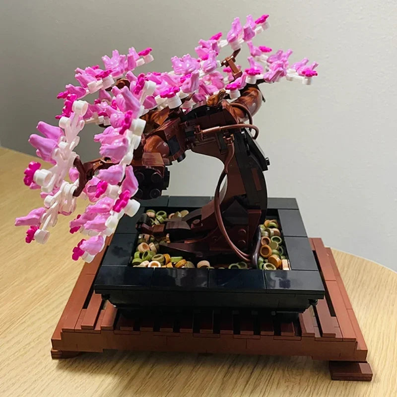 Bonsai Tree Flower Bouquet Building Block Bricks Model Home Decoration Plant