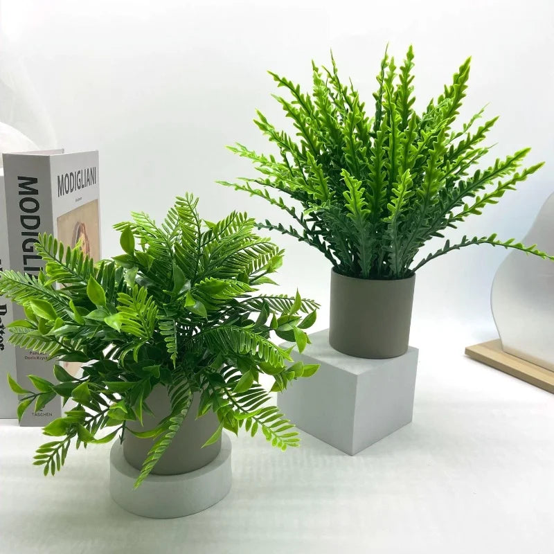 Green Artificial Plants Bonsai Small Simulated Plants Fake Flowers