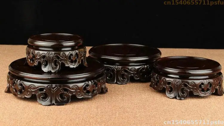 High Quality Ebony Standing Flower Base Bonsai Plant Shelf Vase Flower
