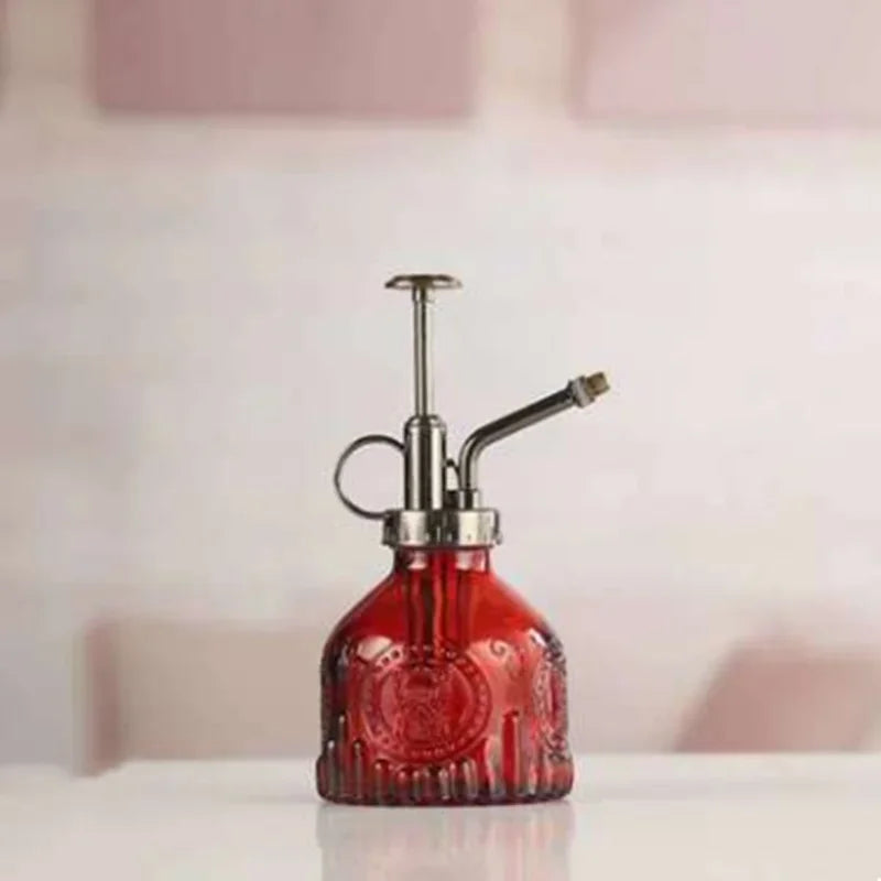 Retro transparent embossed glass watering pot succulent watering pot