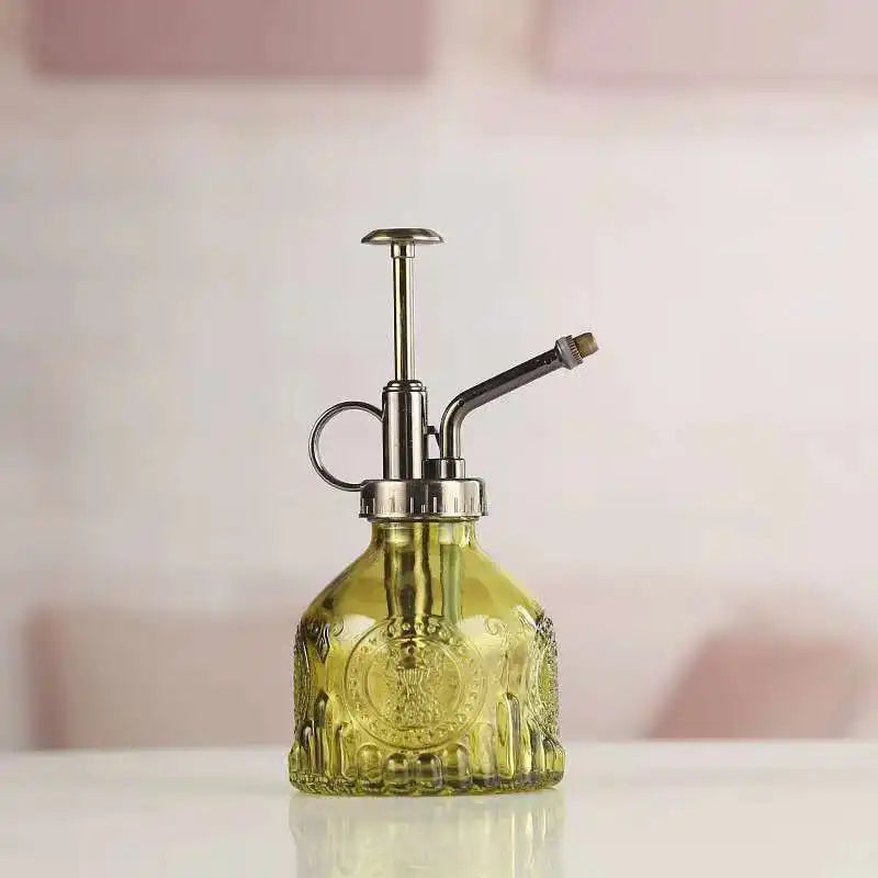 Retro transparent embossed glass watering pot succulent watering pot
