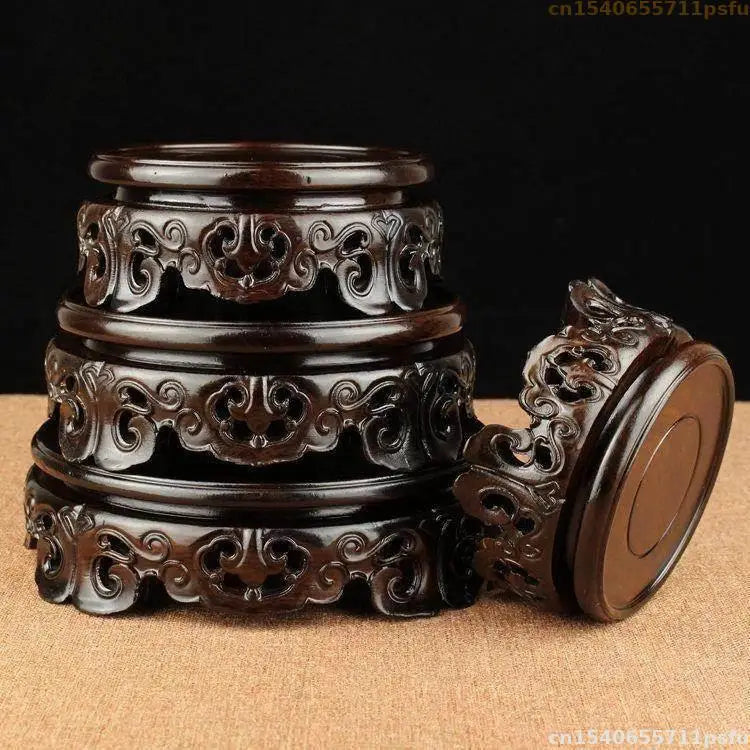 High Quality Ebony Standing Flower Base Bonsai Plant Shelf Vase Flower