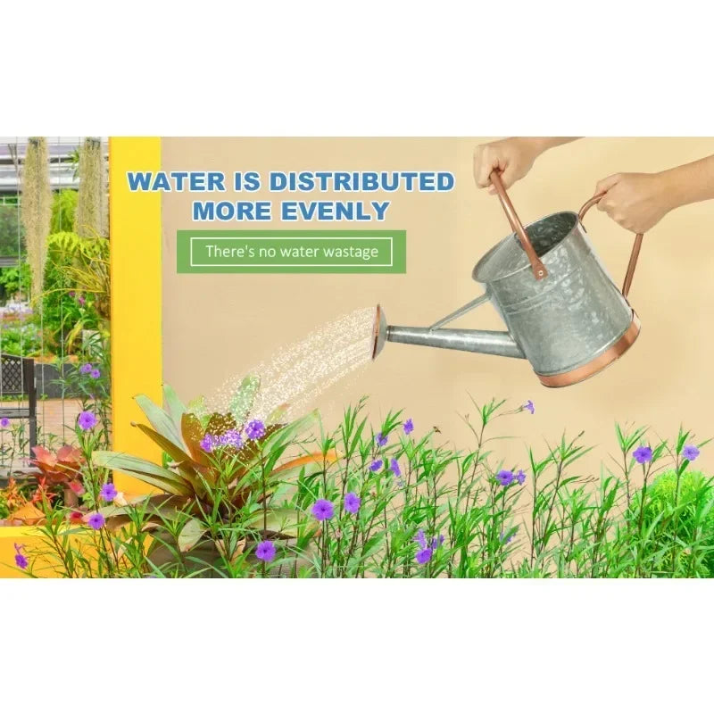 Outdoor plant 1-gallon watering pot - Metal outdoor plant watering pot