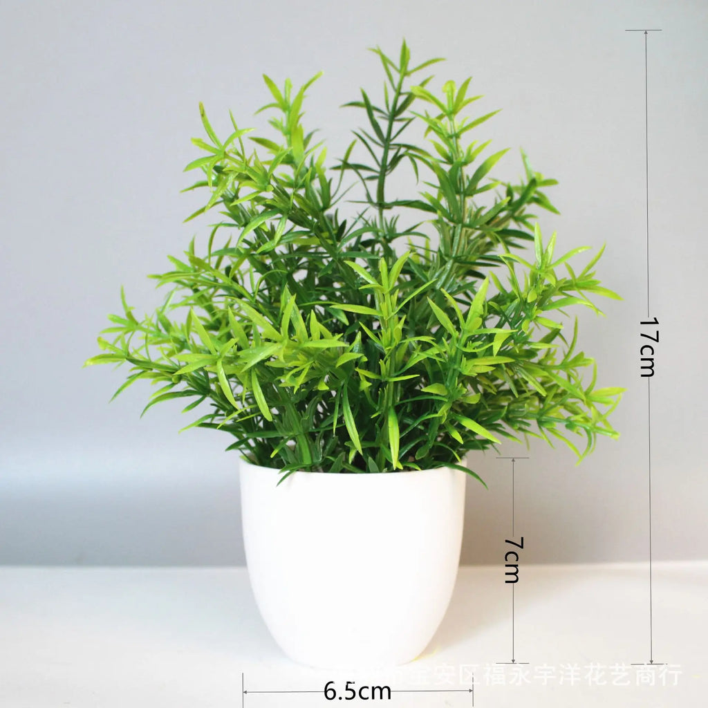 1PCS Artificial Potted Plant Scene Desktop Home Office Shelf Decor