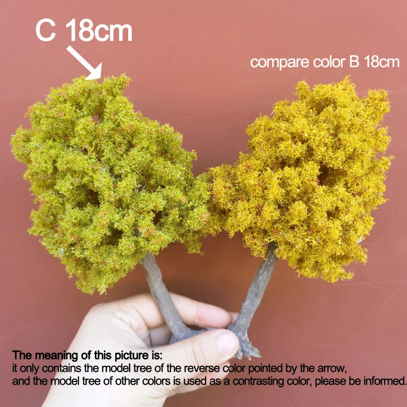 10-28cm boutique miniature wire tree model green tree for platform decor plant