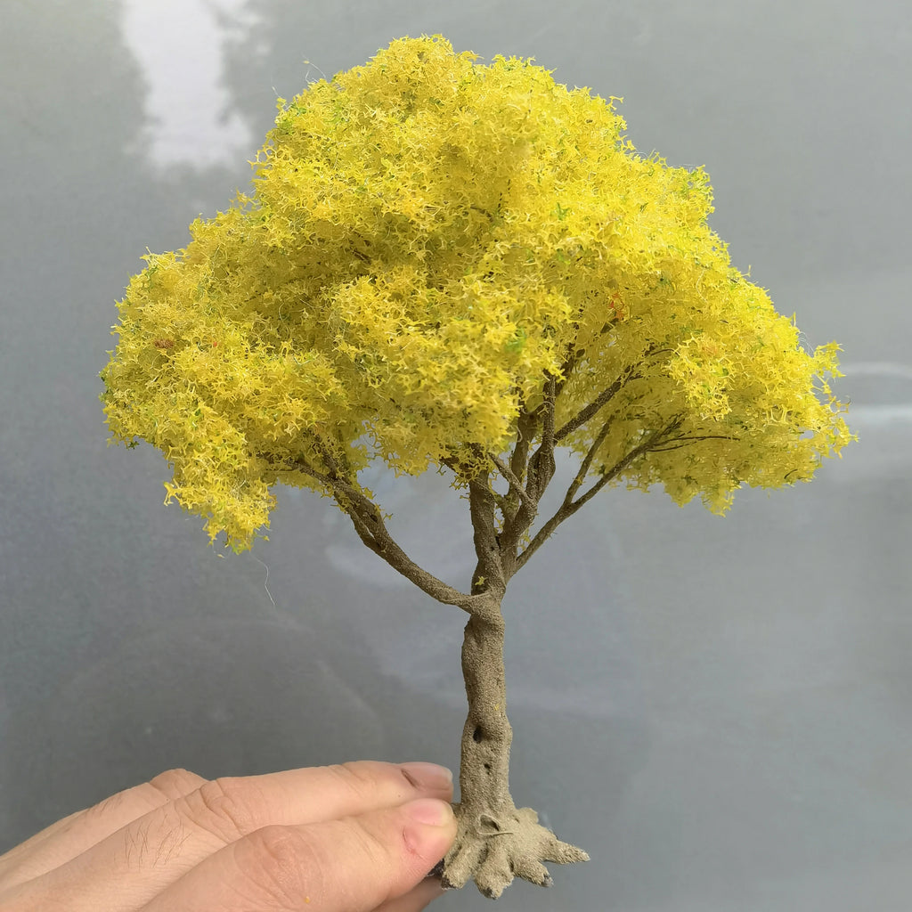 10-28cm boutique miniature wire tree model green tree for platform decor plant
