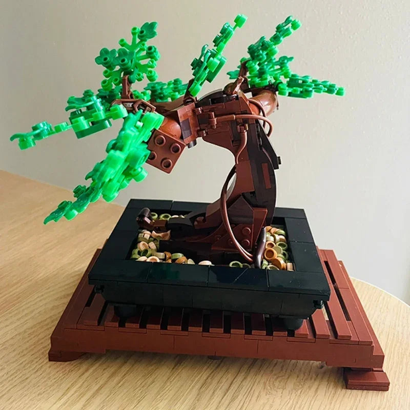 Bonsai Tree Flower Bouquet Building Block Bricks Model Home Decoration Plant
