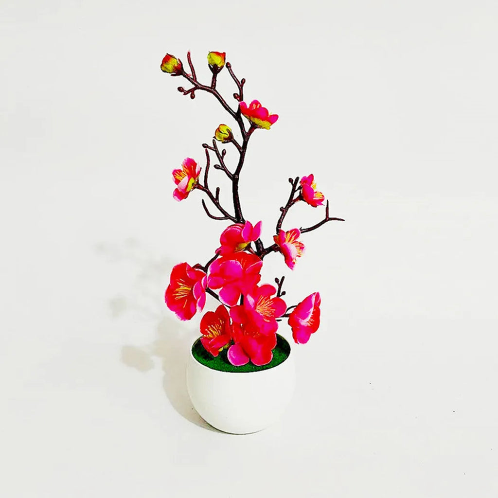 Bonsai Silk Flowers Plum Blossoms Artificial Plant Fake Flowers
