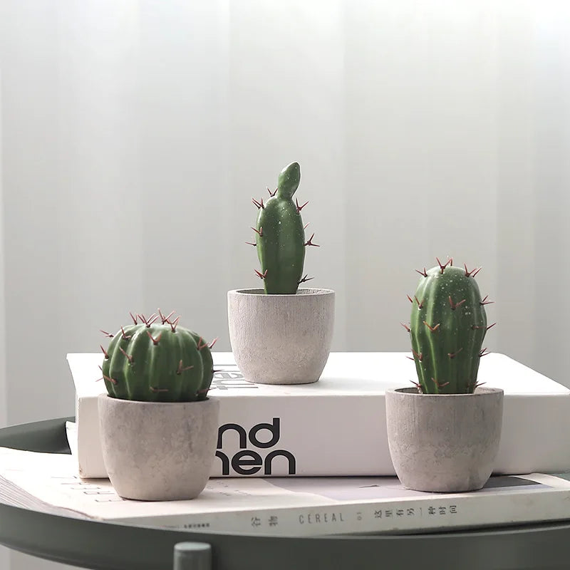 Cactus Pot Bonsai Plant Living Room Home Decoration Fake Flower Artificial Plants