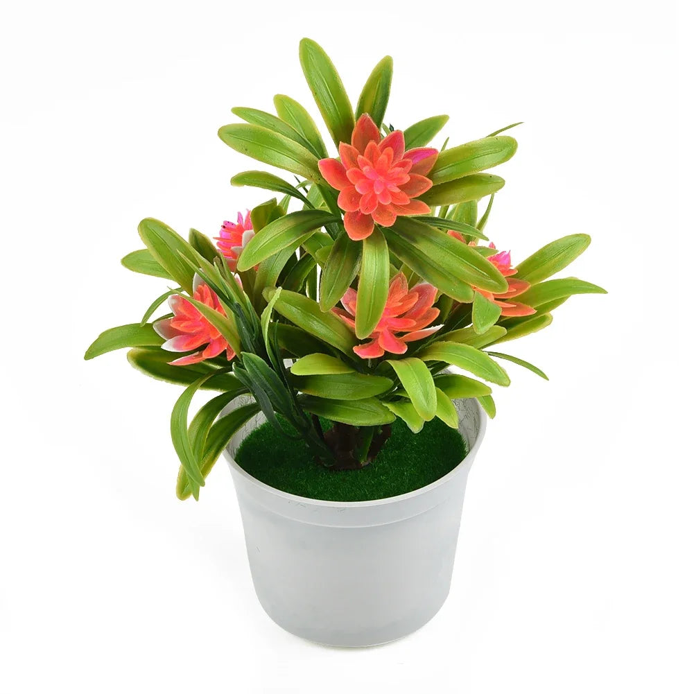 Bonsai Desktop Plant Fake Flower With VaseLotus Flower Potted Plant