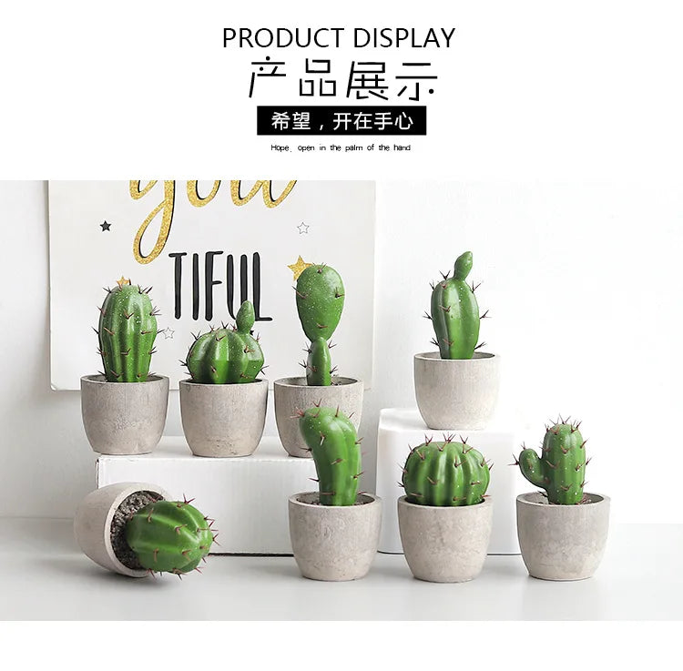 Cactus Pot Bonsai Plant Living Room Home Decoration Fake Flower Artificial Plants