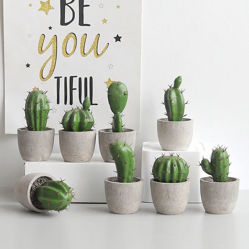 Cactus Pot Bonsai Plant Living Room Home Decoration Fake Flower Artificial Plants
