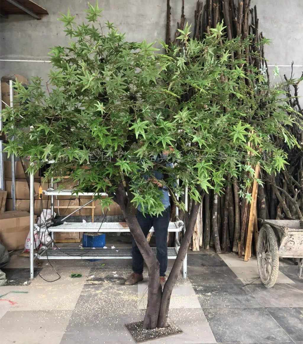 Cy Y Simulation Red Maple Plant Indoor Tree Living Room Hotel Square Store