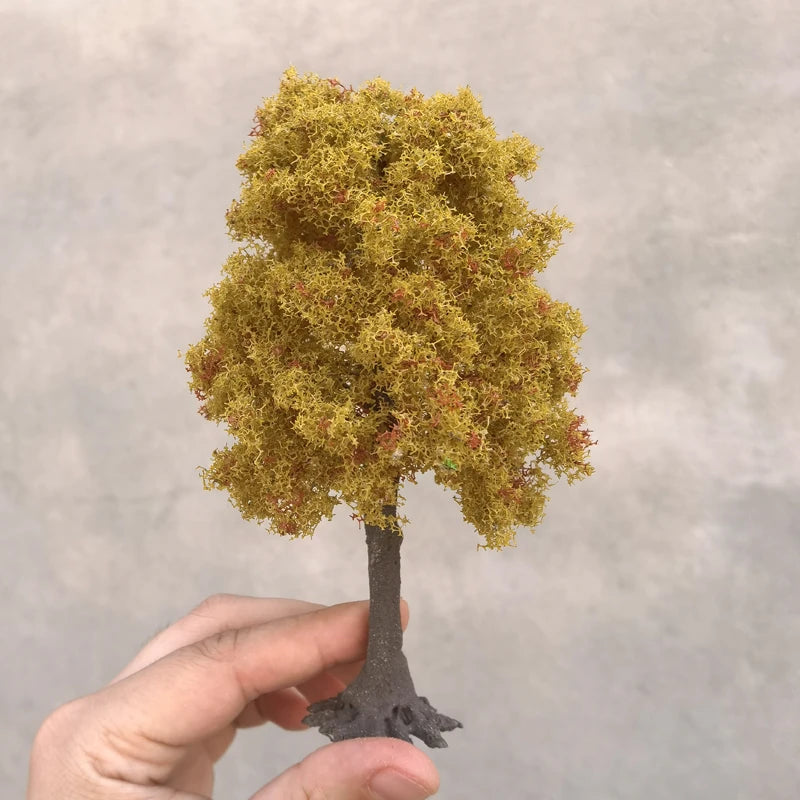 10-28cm boutique miniature wire tree model green tree for platform decor plant