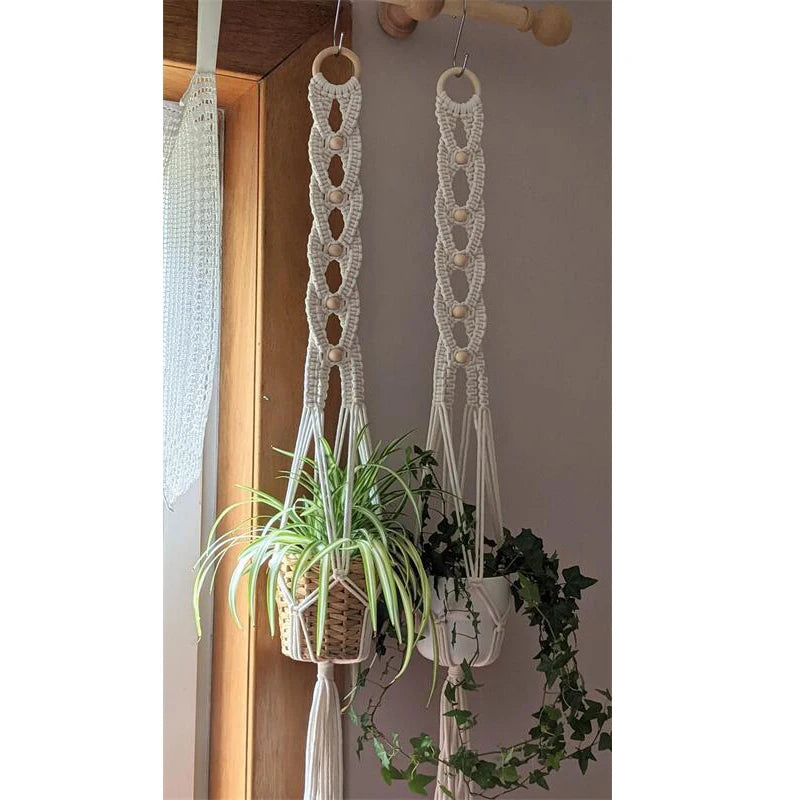 Macrame Wall Hanging Plant Holder Bohemian Style Planter Cotton Hand Weaving Flowerpot