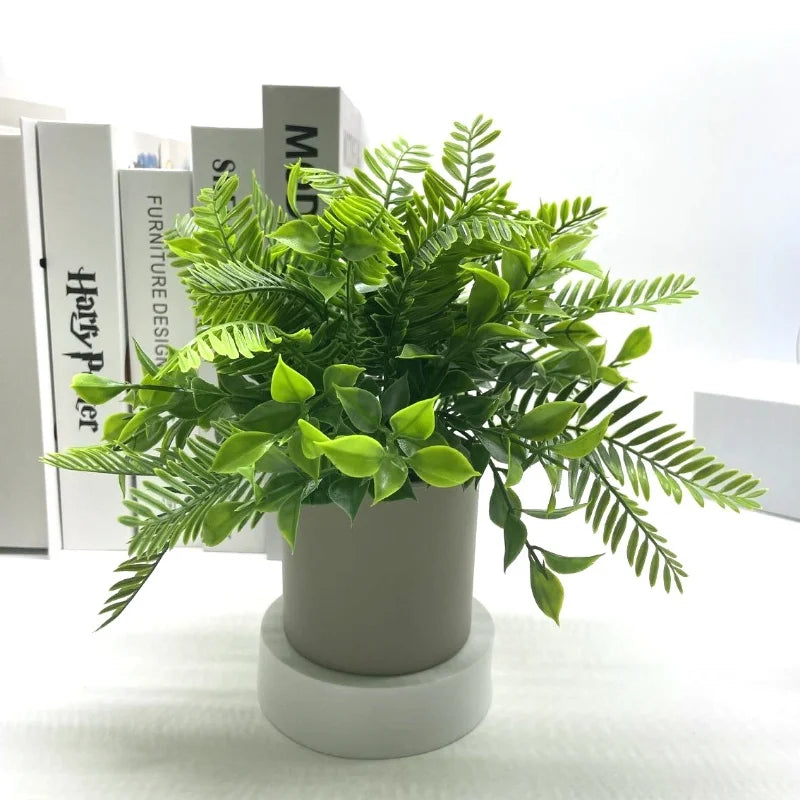 Green Artificial Plants Bonsai Small Simulated Plants Fake Flowers