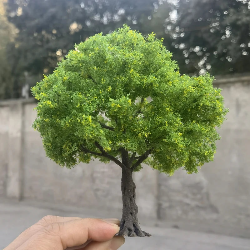 10-28cm boutique miniature wire tree model green tree for platform decor plant