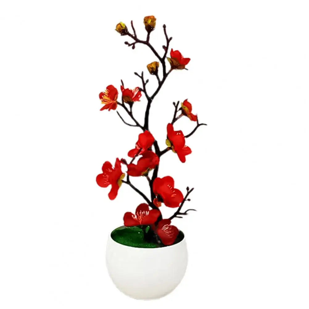 Bonsai Silk Flowers Plum Blossoms Artificial Plant Fake Flowers