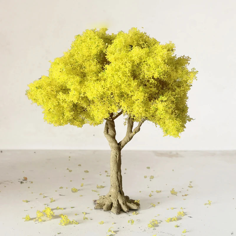 10-28cm boutique miniature wire tree model green tree for platform decor plant