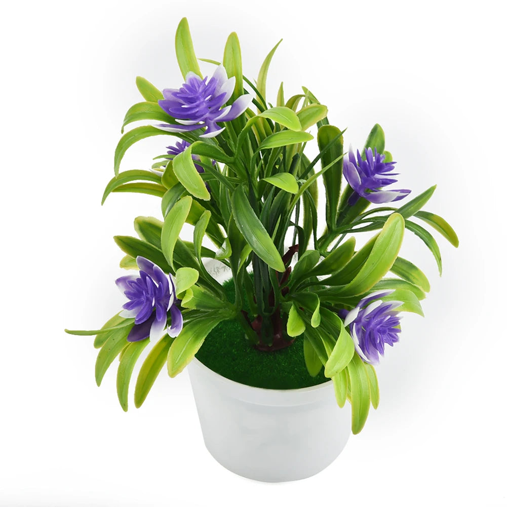 Bonsai Desktop Plant Fake Flower With VaseLotus Flower Potted Plant