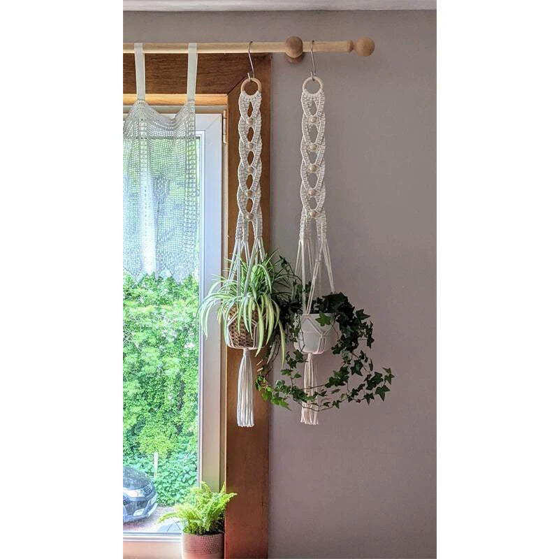 Macrame Wall Hanging Plant Holder Bohemian Style Planter Cotton Hand Weaving Flowerpot