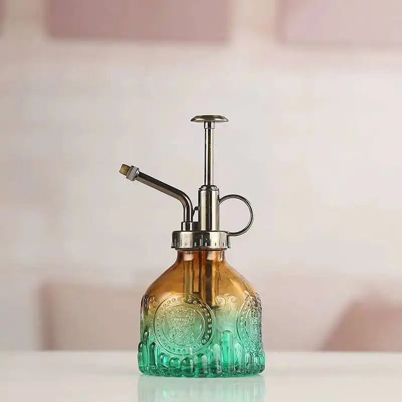 Retro transparent embossed glass watering pot succulent watering pot