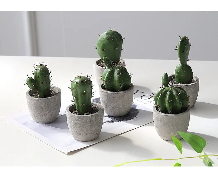 Cactus Pot Bonsai Plant Living Room Home Decoration Fake Flower Artificial Plants