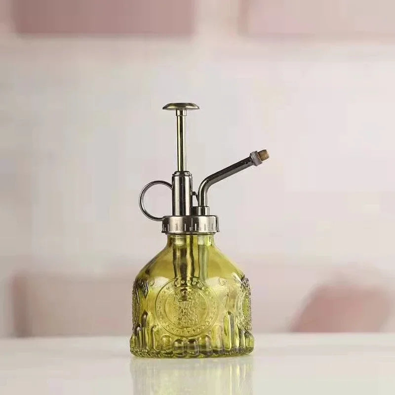 Retro transparent embossed glass watering pot succulent watering pot