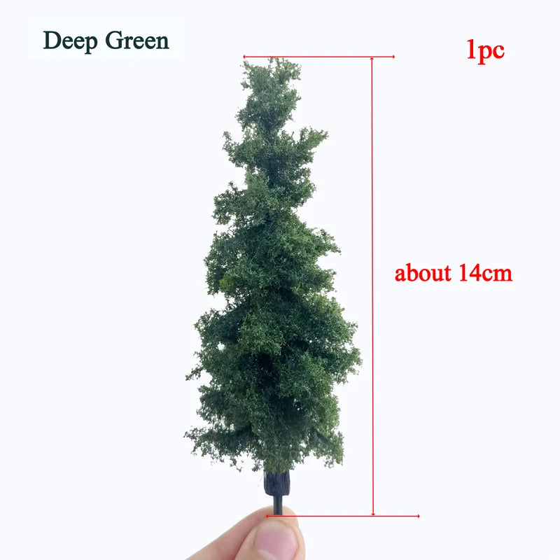 10-28cm boutique miniature wire tree model green tree for platform decor plant