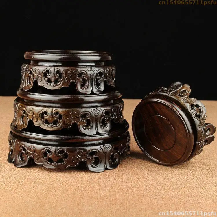 High Quality Ebony Standing Flower Base Bonsai Plant Shelf Vase Flower