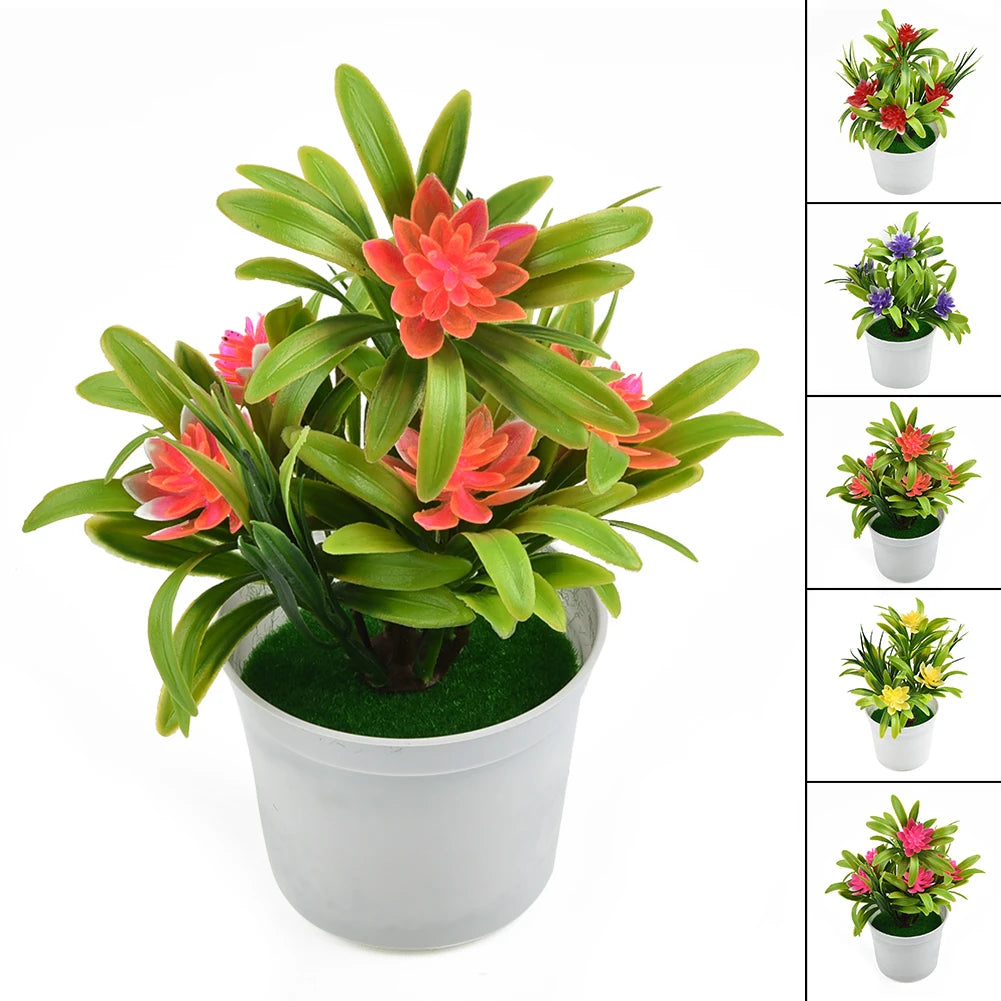 Bonsai Desktop Plant Fake Flower With VaseLotus Flower Potted Plant
