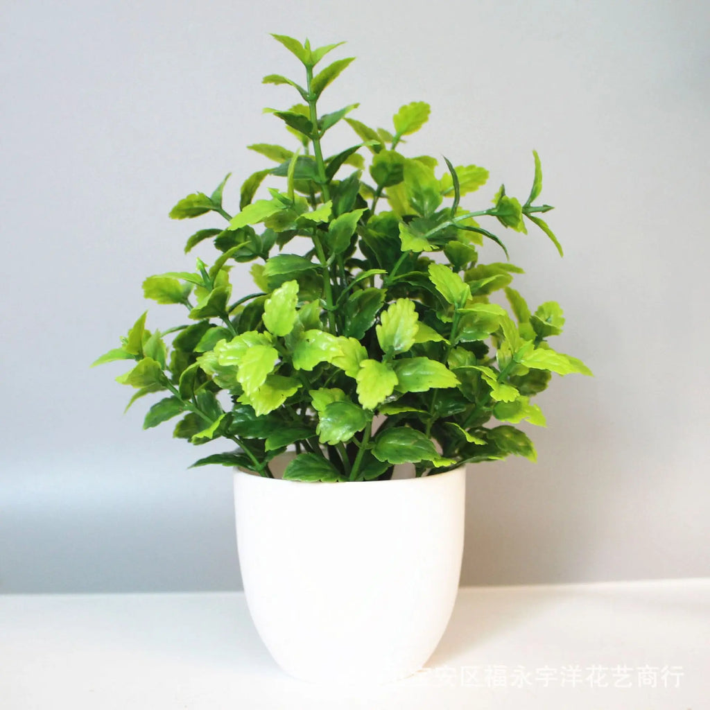 1PCS Artificial Potted Plant Scene Desktop Home Office Shelf Decor