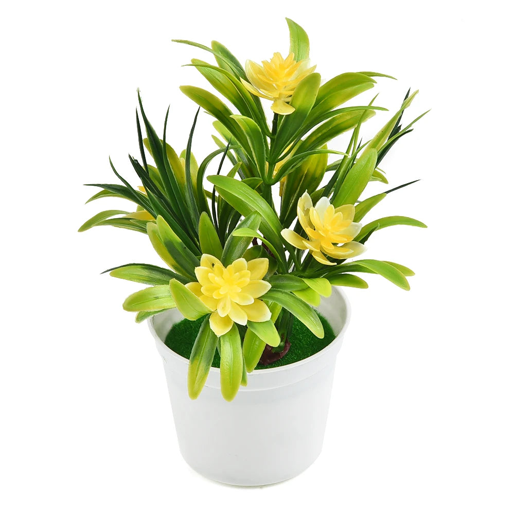 Bonsai Desktop Plant Fake Flower With VaseLotus Flower Potted Plant