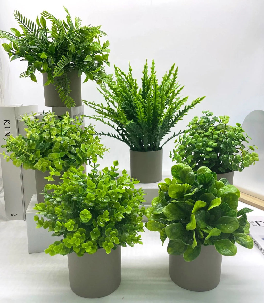 Green Artificial Plants Bonsai Small Simulated Plants Fake Flowers