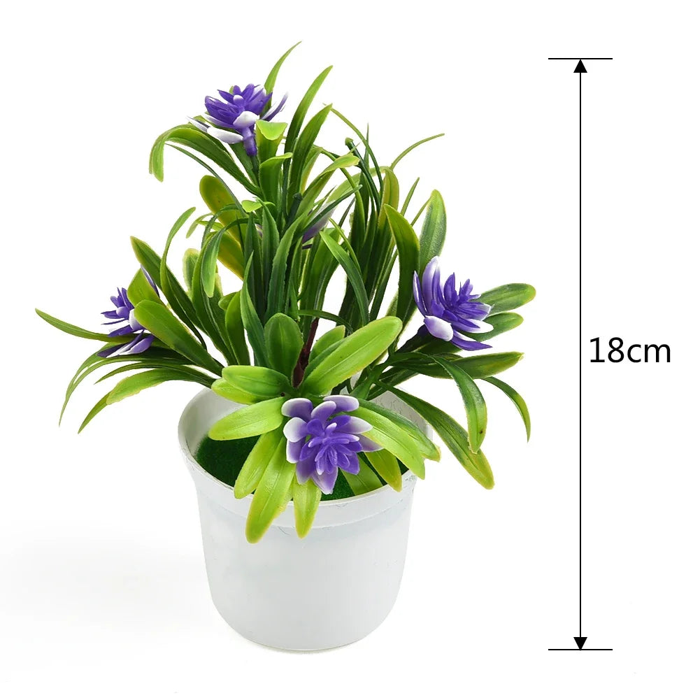 Bonsai Desktop Plant Fake Flower With VaseLotus Flower Potted Plant